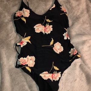 Sexy One Piece Floral Cut-Out Swimsuit